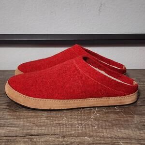 Olukai Hamani Hulu Men's Lined Slippers Shoes Size 12 Red